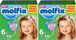 Molfix 6 Numara Extra Large 50'li 2 Paket Bebek Bezi