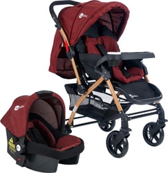 4 Baby Active Gold Travel Sistem Bebek Arabası Bordo