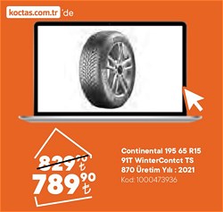 Continental WinterContact TS 870 195/65 R15 91T Kış Lastiği - 2021