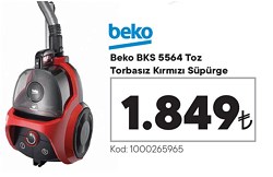 Beko BKS 5564 Yoz Torbasız Kırmızı Süpürge