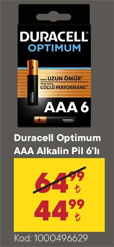 Duracell Optimum AAA Alkalin Pil 6'lı