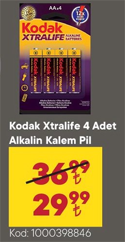 Kodak Xtralife 4 Adet Alkalin Kalem Pil