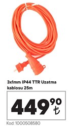 IP44 TTR Uzatma Kablosu 3x1mm