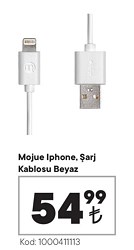 Mojue Iphone Şarj Kablosu Beyaz