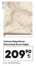 Yasham Dalga Desen Kahverengi Duvar Kağıdı