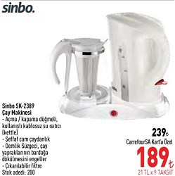Sinbo SK-2389 Çay Makinesi