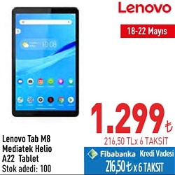 Lenovo Tab M8 Mediatek Helio A22 Tablet