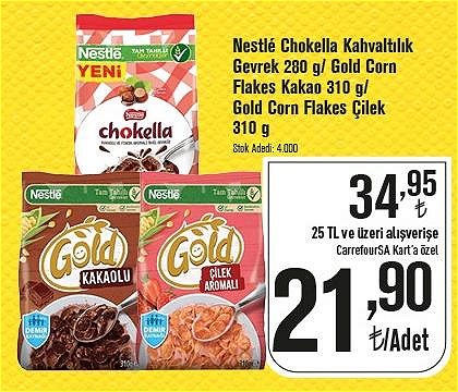 Nestle Chokella Kahvaltılık Gevrek 280 g/Gold Corn Flakes Kakao 310 g/Gold Corn Flakes Çilek 310 g