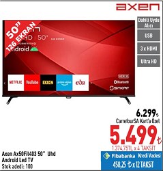 Axen AX50FIL403 50 inç UHD Android Led TV