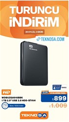 WD Elements WDBUZG0010BBK 1TB 2.5 inç USB 3.0 HDD-Siyah