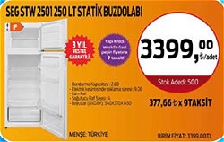 Seg STW 2501 Çift Kapılı Statik Buzdolabı