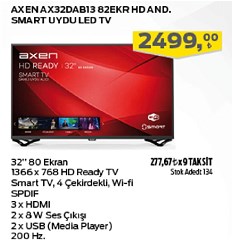 Axen AX32DAB13 82 Ekr HD And Smart Uydu LED TV