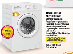 Altus AL 7103 ML 1000 Devir 7 kg Çamaşır Makinesi
