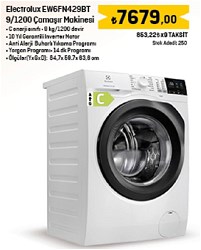 Electrolux EW6FN429BT 9/1200 C Sınıfı Çamaşır Makinesi