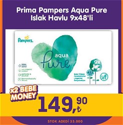 Prima Pampers Aqua Pure Islak Havlu 9x48'li