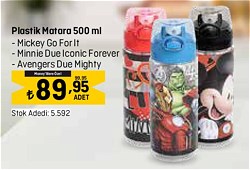 Mickey Go For It/Minnie Due Iconic Forever/Avengers Due Mightly Plastik Matara 500 ml