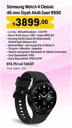 Samsung Watch 4 Classic 46 mm Siyah Akıllı Saat R890