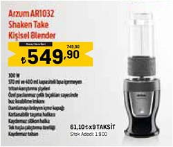 Arzum AR1032 Shaken Take Kişisel Blender 300 W