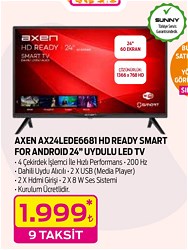Axen AX24LEDE6681 HD Ready Smart For Android 24 inç Uydulu Led TV