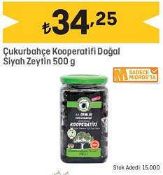 Çukurbahçe Kooperatifi Doğal Siyah Zeytin 500 g