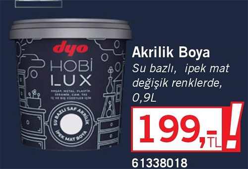 Dyo Hobi Lux Akrilik Boya 0,9 L