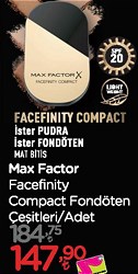 Max Factor Facefinity Compact Fondöten Çeşitleri/Adet