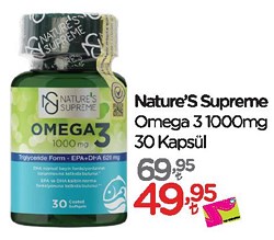 Nature's Supreme Omega 3 1000mg 30 Kapsül