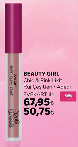 Beauty Girl Chic&Pink Likit Ruj Çeşitleri / Adedi