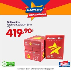 Golden Star Fotokopi Kağıdı A4 80 g 5'li