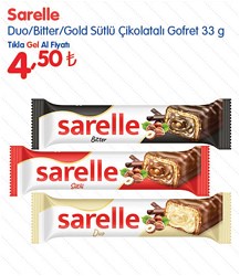 Sarelle Duo/Bitter/Gold Sütlü Çikolatalı Gofret 33 g