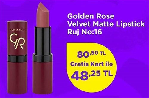 Golden Rose Velvet Matte Lipstick Ruj No:16