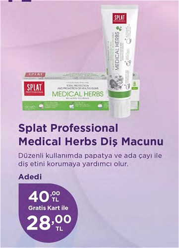 Splat Professional Medical Herbs Diş Macunu 