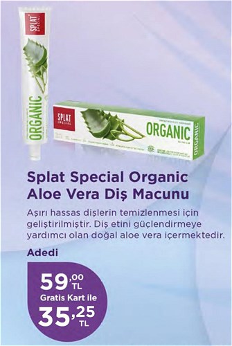 Splat Special Organic Aloe Vera Diş Macunu