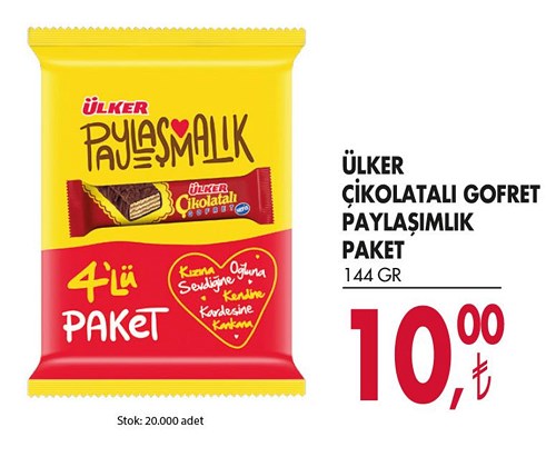 Ülker Çikolatalı Gofret Paylaşımlık Paket 144 gr