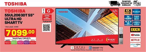 Toshiba 55UL2063DT 55 inç Ultra HD Smart Tv