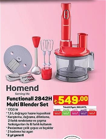 Homend Functionall 2842H Multi Blender Set 1700 W