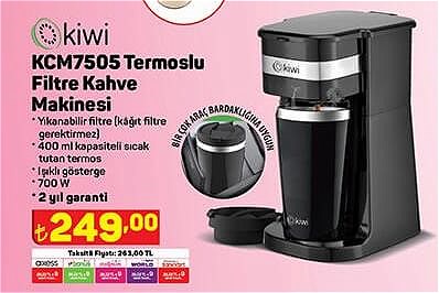Kiwi KCM7505 Termoslu Filtre Kahve Makinesi