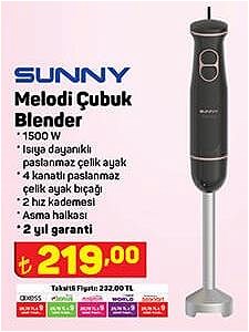 Sunny Melodi Çubuk Blender 1500 W
