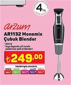 Arzum AR1132 Monomix Çubuk Blender 900 W