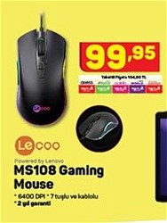 Lenovo Lecoo MS108 Kablolu Oyuncu Mouse