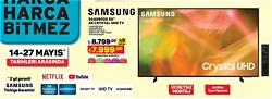 Samsung Crystal 50AU8000 4K Ultra HD 50" 127 Ekran Uydu Alıcılı Smart LED TV
