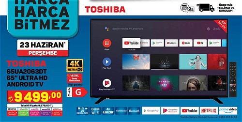 Toshiba 65UA2063DT 65 inç Ultra HD Android Tv