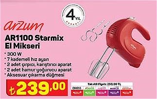Arzum AR1100 Starmix El Mikseri 300 W