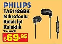 Philips TAE1126BK Mikrofonlu Kulak İçi Kulaklık