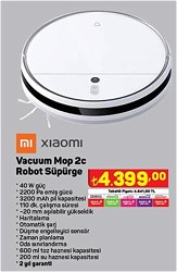 Xiaomi Mi Vacuum Mop 2C Akıllı Robot Süpürge ve Paspas