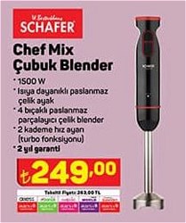 Schafer Chef Mix 1500 W Çubuk Blender