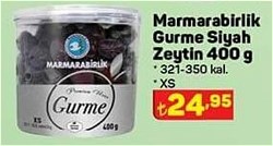Marmarabirlik Gurme Siyah Zeytin 400 g 321-350 kal XS