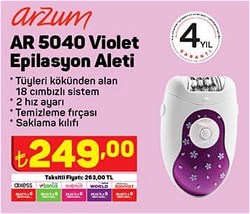 Arzum AR 5040 Violet Epilasyon Aleti