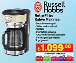 Russel Hobbs Retro Filtre Kahve Makinesi 1000 W