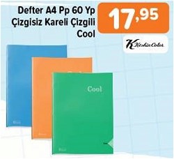 Keskin Color Cool Defter A4 Pp 60 Yp Çizgisiz/Kareli/Çizgili